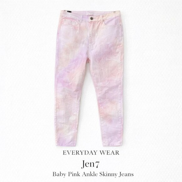 Jen 7 Denim - NWT Jen7 Baby Pink Ankle Skinny Jeans Women’s 10 Stretch Denim